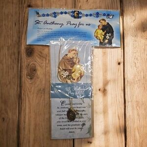St. Anthony Prayer Necklace with Blue Beads
